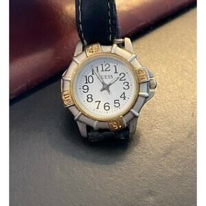 Women's 30mm Two Tone 1993  Guess Watch, Leather Band